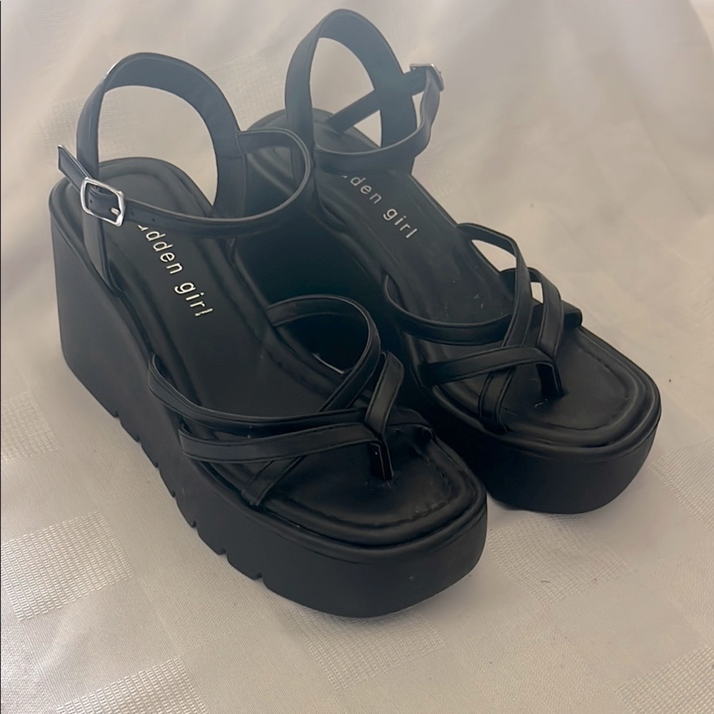 Madden Girl Black Platform Sandals